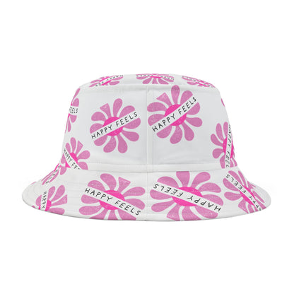 Bucket Hat - Happy Feels Retro Vibe in Pink