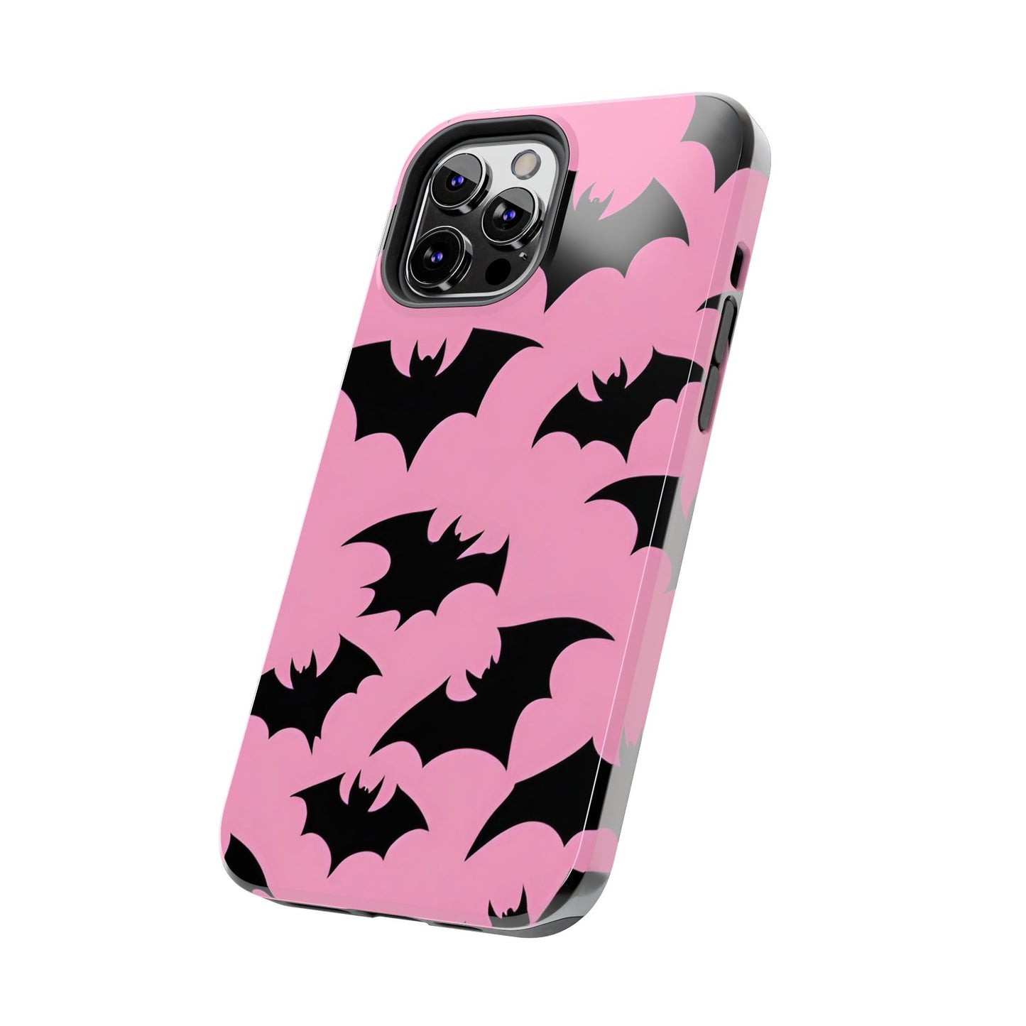 Halloween Bats on Pink - Tough Phone Case for iPhones and Samsung Smartphones