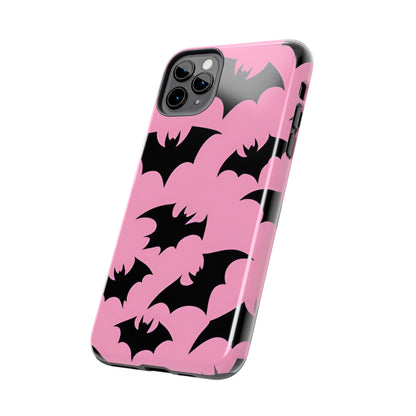 Halloween Bats on Pink - Tough Phone Case for iPhones and Samsung Smartphones