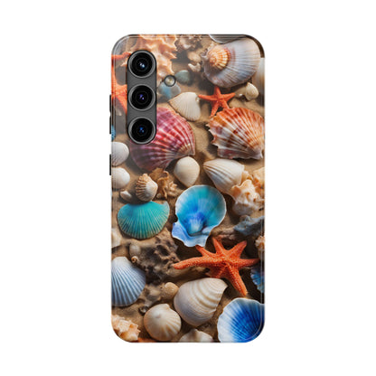 Oceanside memories - Seashells on Beach -Tough Phone Case for iPhones and Samsung Smartphones