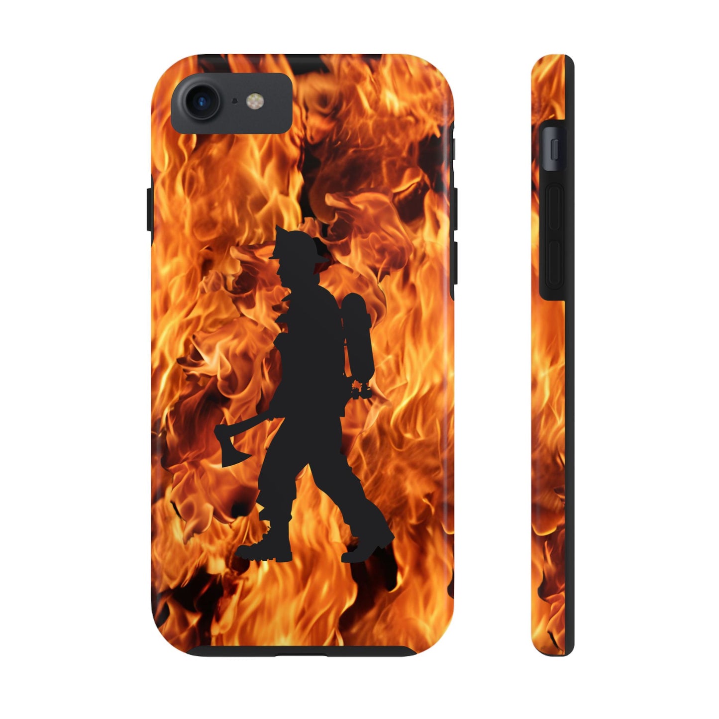 Phone Case Firefighter Silhouette Design for iPhone and Samsung Smartphones