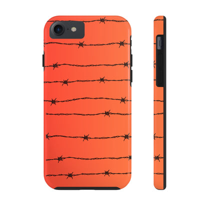 Barbed Wire on Salmon Ombre - Tough Phone Case for iPhone and Samsung Smartphones