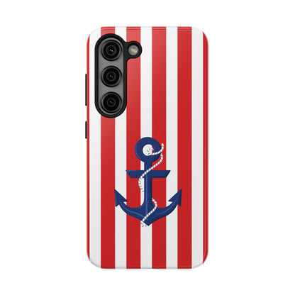 Stars and Stripes with Anchor - Tough Phone Case for iPhones and Samsung Smartphones