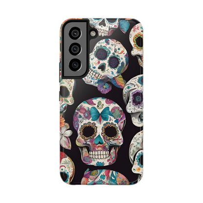 Day of the Dead Sugar Skulls el Día de Todos los Santos - Tough Phone Case for iPhones and Samsung Smartphones