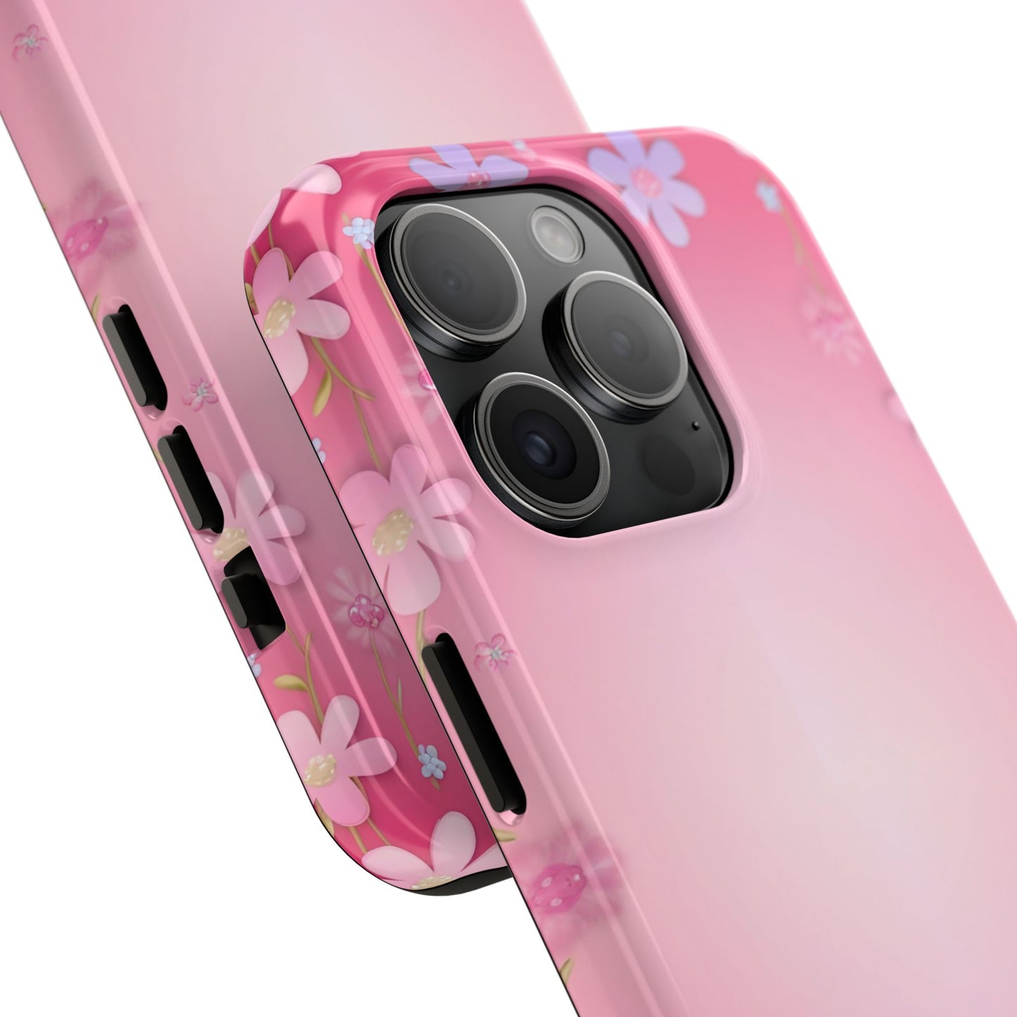 Phone Case - Flowers on Pink Ombre Design