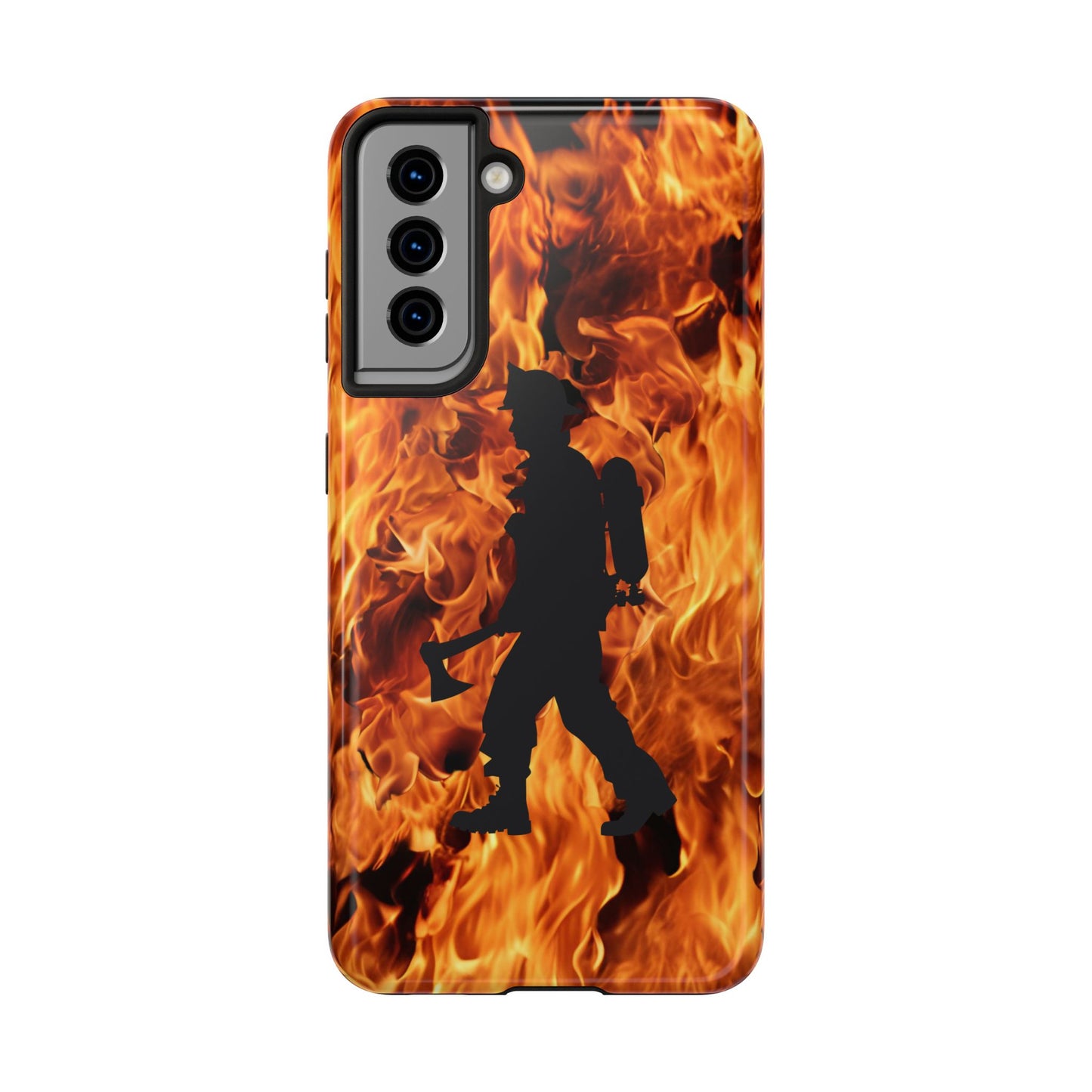 Phone Case Firefighter Silhouette Design for iPhone and Samsung Smartphones