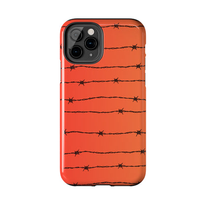 Barbed Wire on Salmon Ombre - Tough Phone Case for iPhone and Samsung Smartphones