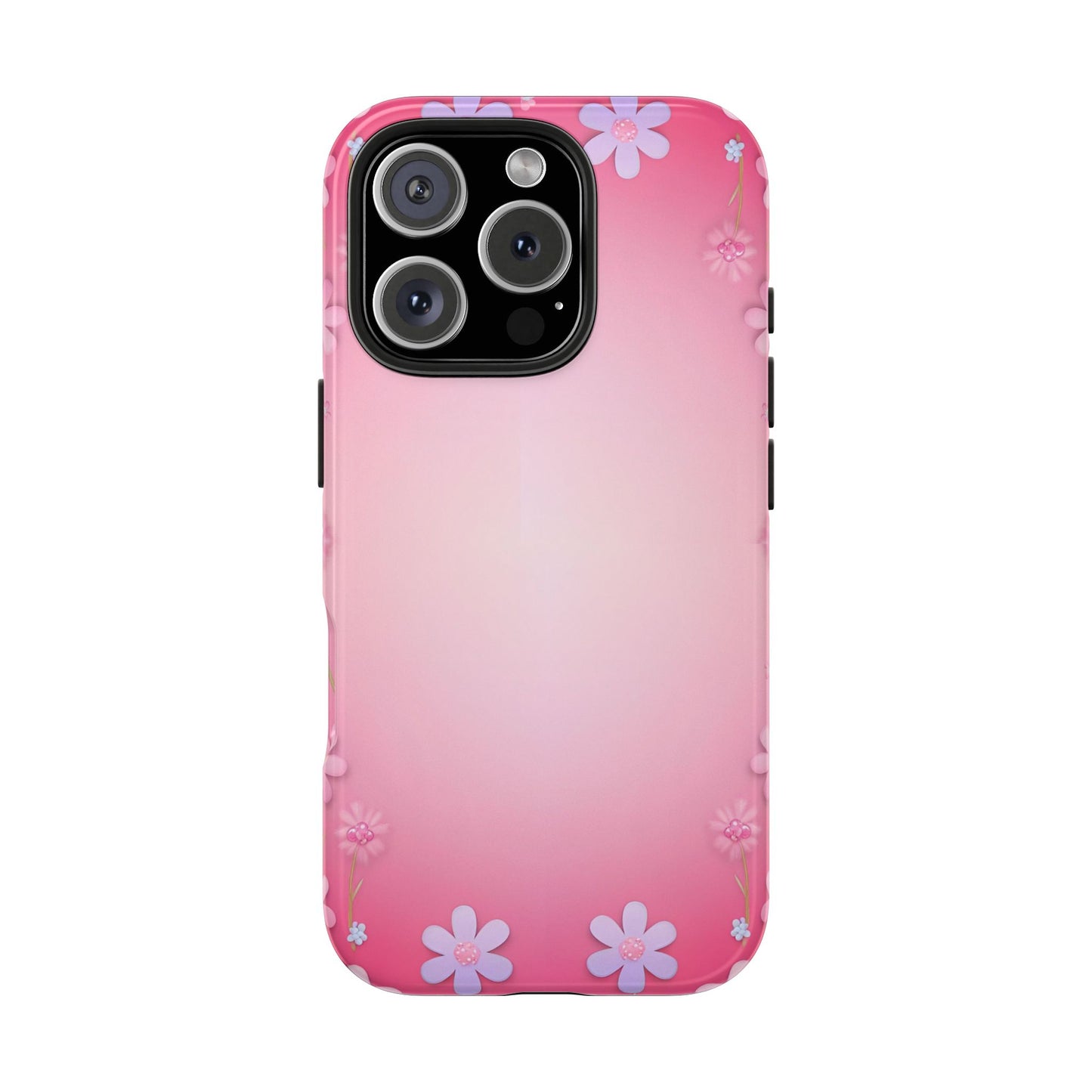 Phone Case - Flowers on Pink Ombre Design
