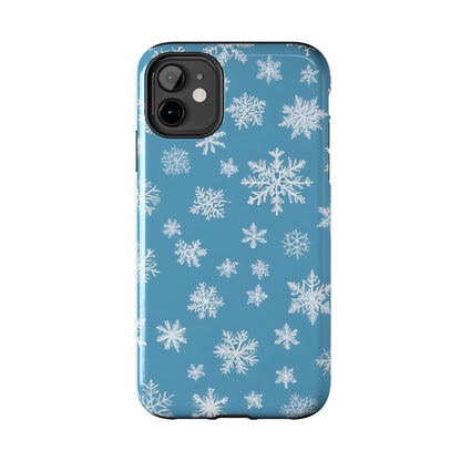 Snowflakes on Blue -Tough Phone Case for iPhone and Samsung Smartphones