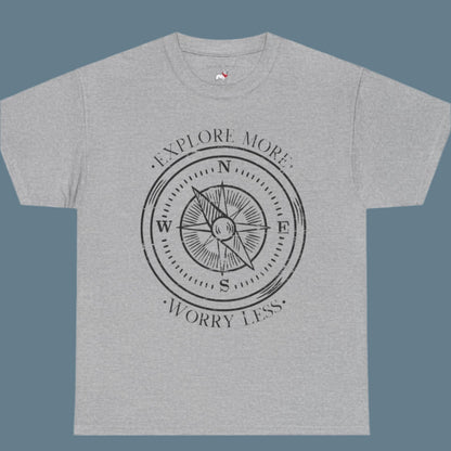 Tee - Explore More Worry Less Unisex Heavy Cotton - Women's