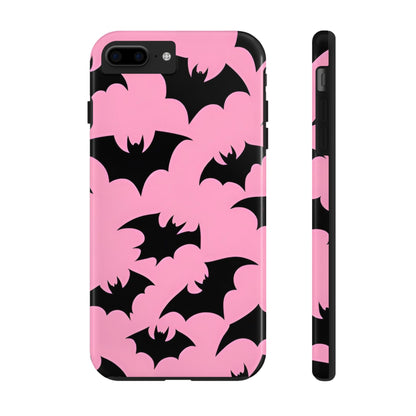 Halloween Bats on Pink - Tough Phone Case for iPhones and Samsung Smartphones