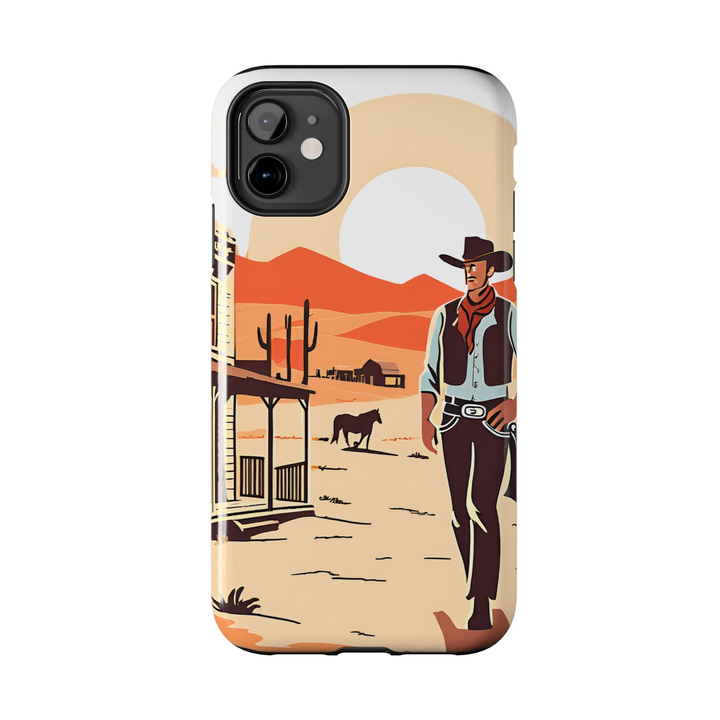 Retro Western Old West Design -Tough Phone Case for iPhone and Samsung Smartphones