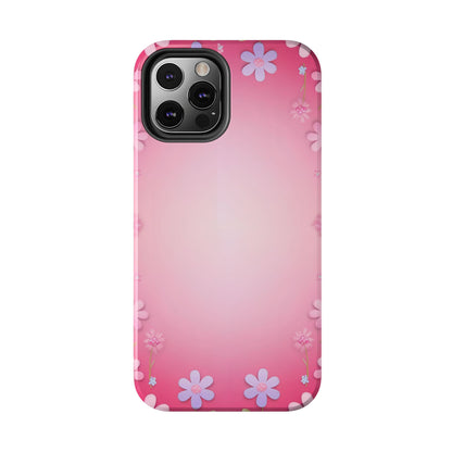 Phone Case - Flowers on Pink Ombre Design
