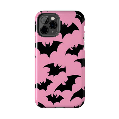 Halloween Bats on Pink - Tough Phone Case for iPhones and Samsung Smartphones