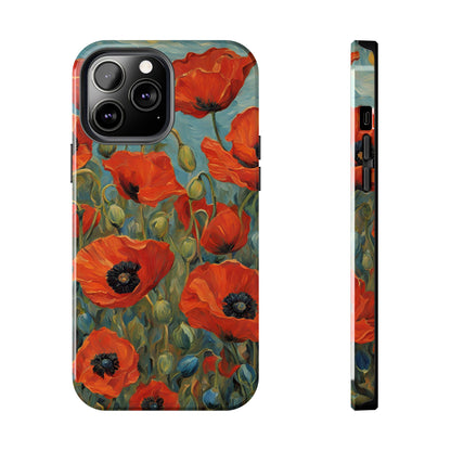 Field of Red Poppies - Tough Phone Case for iPhones and Samsung Smartphones