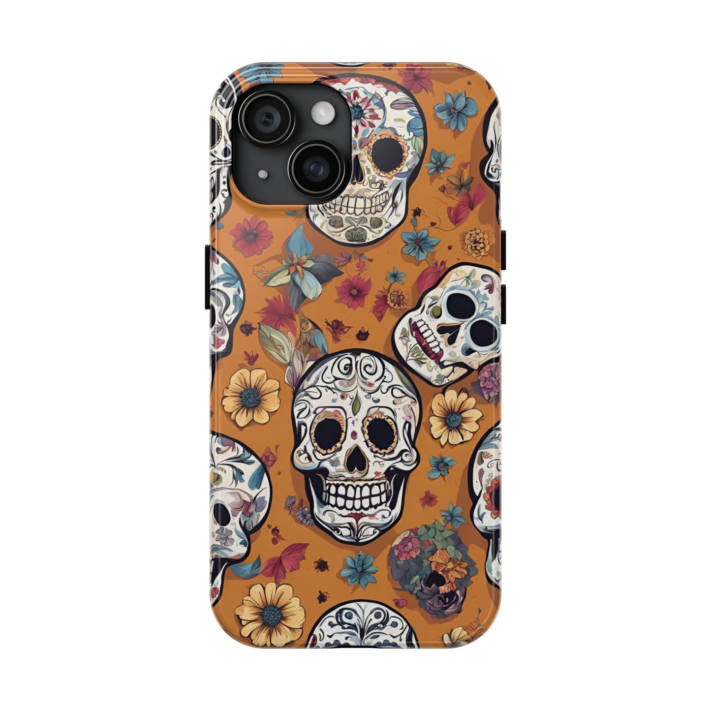 Phone Case - Day of the Dead Sugar Skulls Design  el Día de Todos los Santos iPhone and Samsung Smartphones