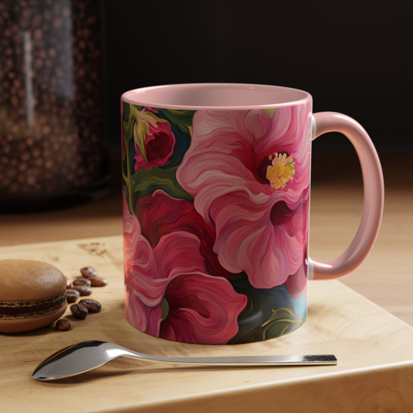 Coffee Tea Mug Holly Hocks Artful Floral Series Accent Coffee Mug (11, 15oz)