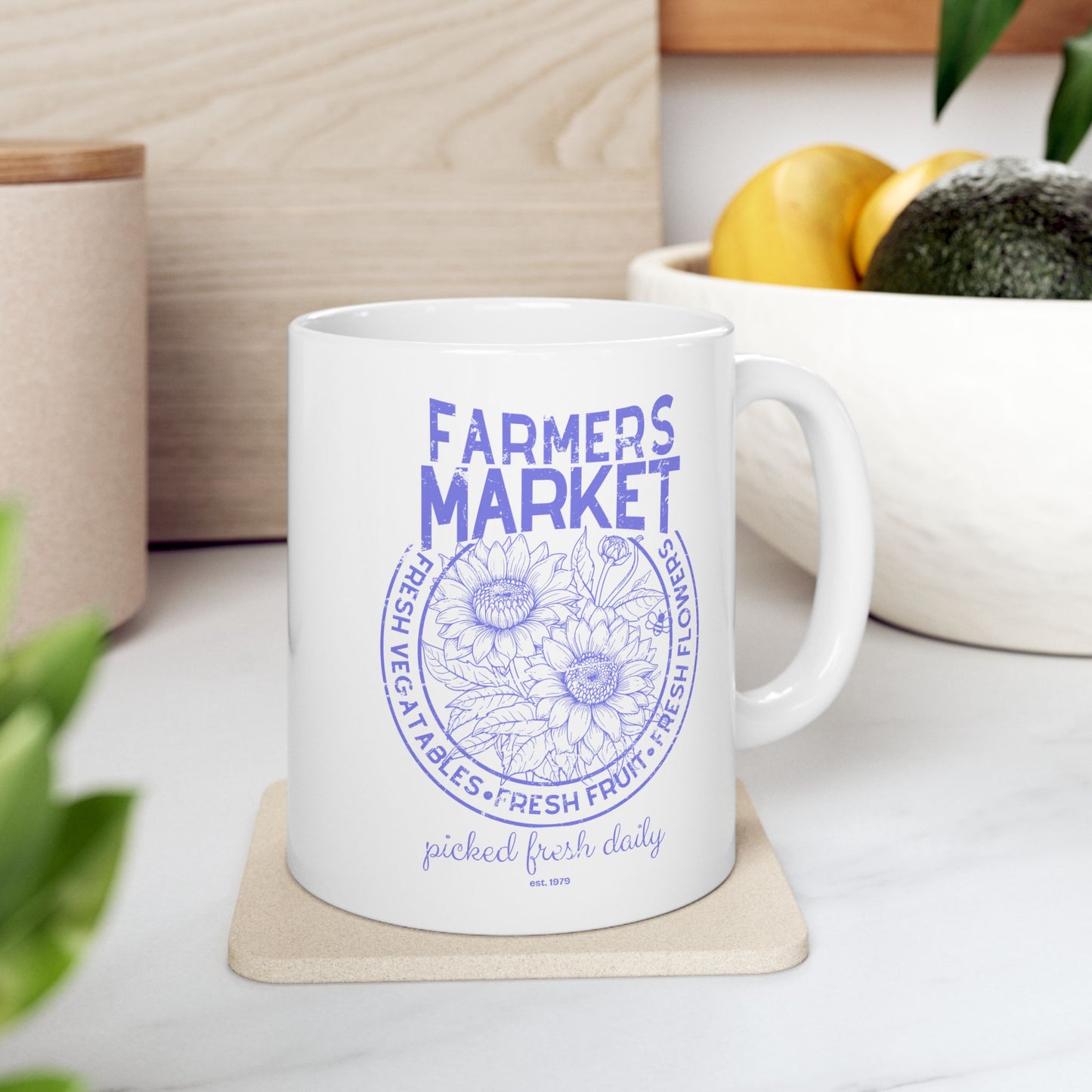 Mug Farmers Market Distressed Design