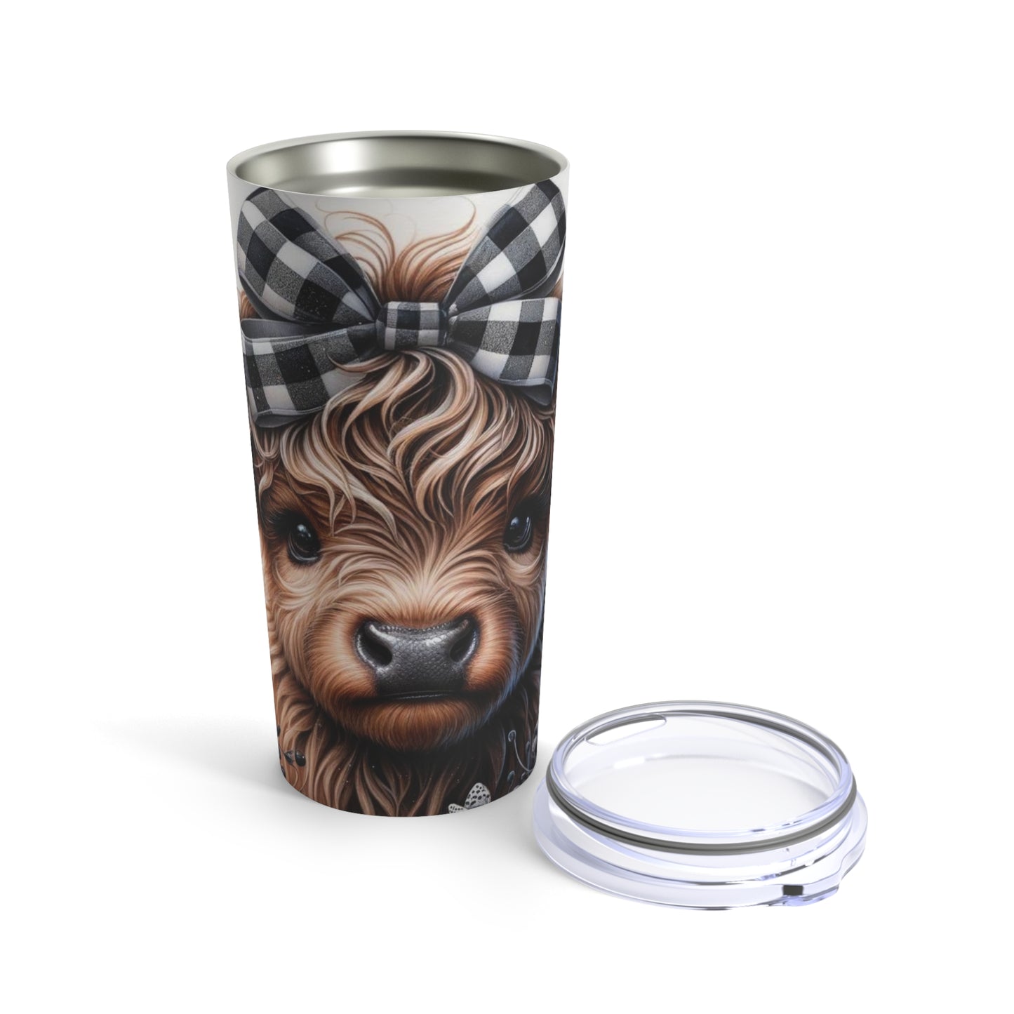 Tumbler 20oz - Adorable Highland Calf Christmas Design