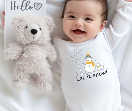 Adorable Snowman Infant Long Sleeve Bodysuit