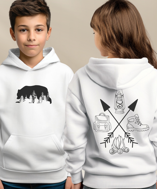 Outdoor Adventure Youth Hoodie - Camping Hiking Design