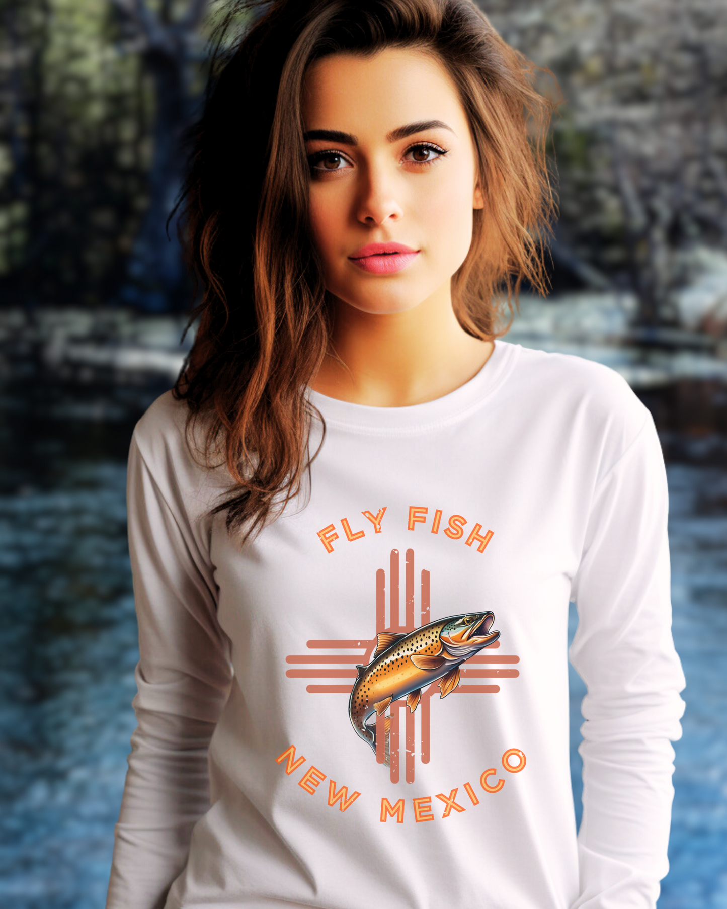 Fly Fish New Mexico Distressed Long Sleeve Tee  Zia - Women's