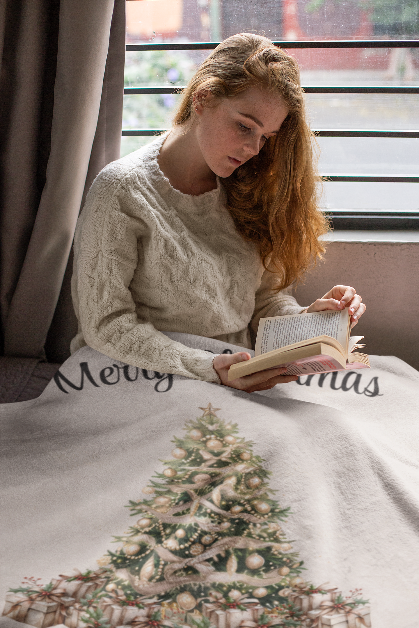 Plush Blanket - Elegant Christmas Tree Design