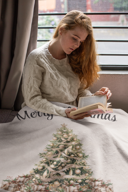 Plush Blanket - Elegant Christmas Tree Design