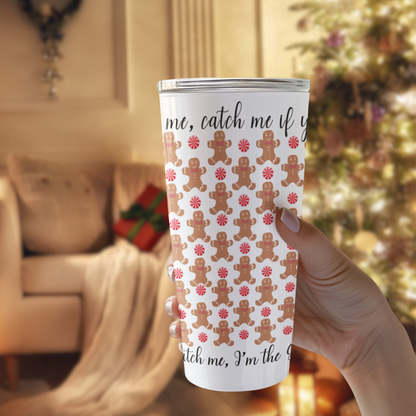 Tumbler 20oz Gingerbread Man and Peppermint Candy Christmas Drinkware