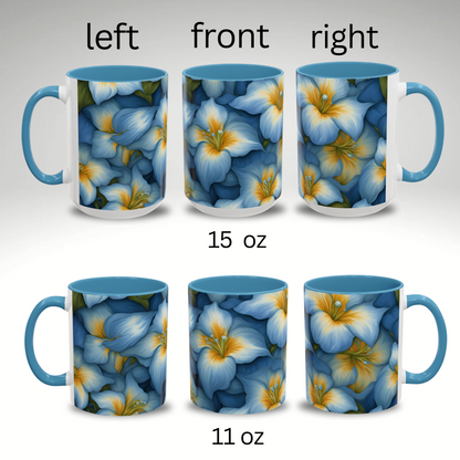 Coffee Tea Mug Morning Glories Floral Series Accent Coffee Mug (11, 15oz)