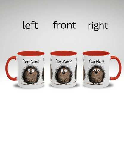 Personalized Funny Cute Porcupine Accent Coffee Mug (11oz, 15oz)