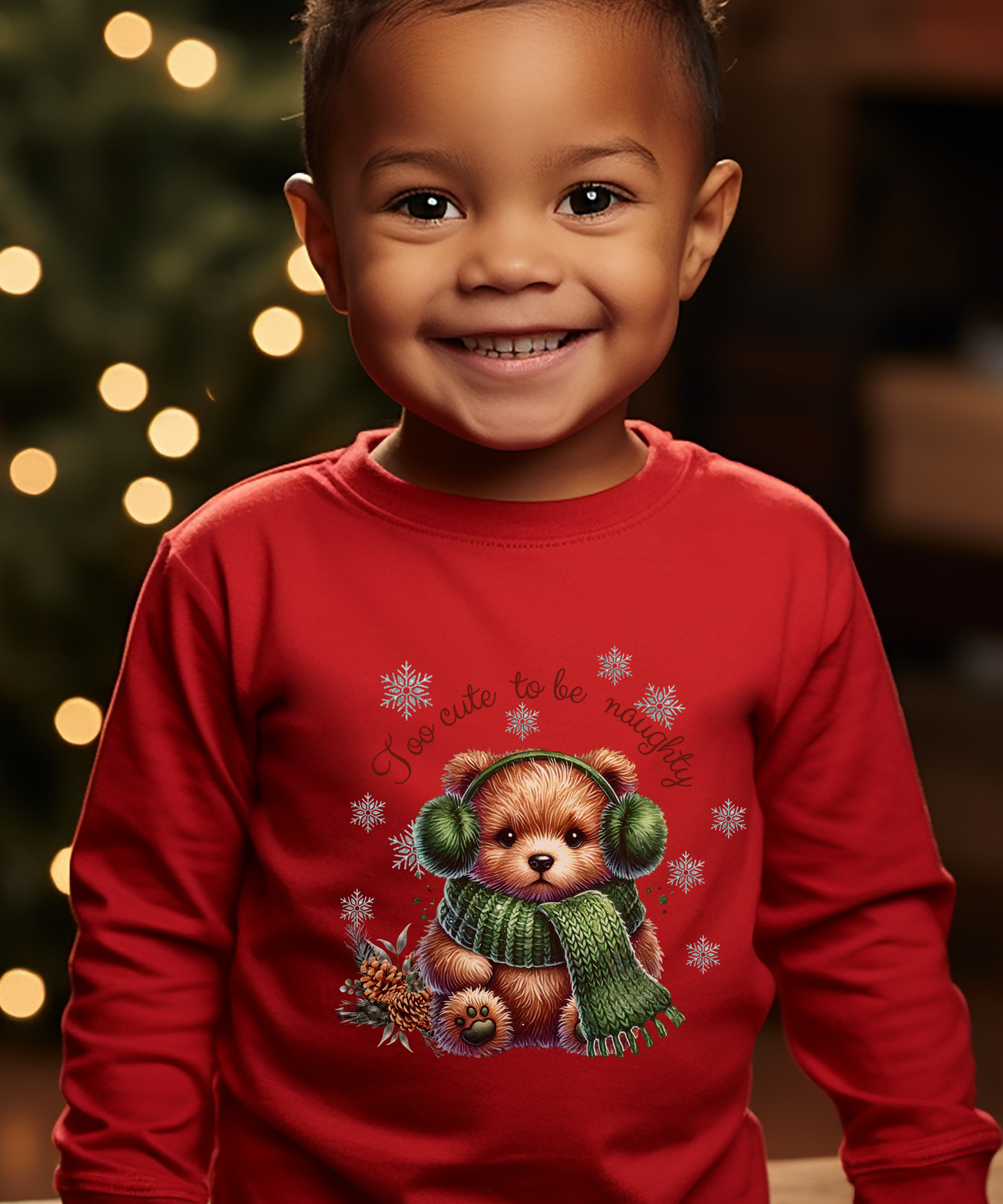 "Too Cute to Be Naughty - Long Sleeve Tee for Toddlers