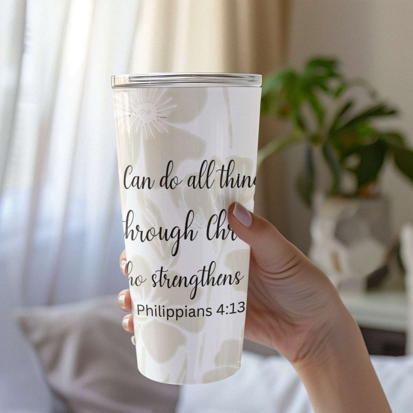 Philippians 4:13 I Can Do All Things Through Christ Inspirational Insulated Tumbler 20oz