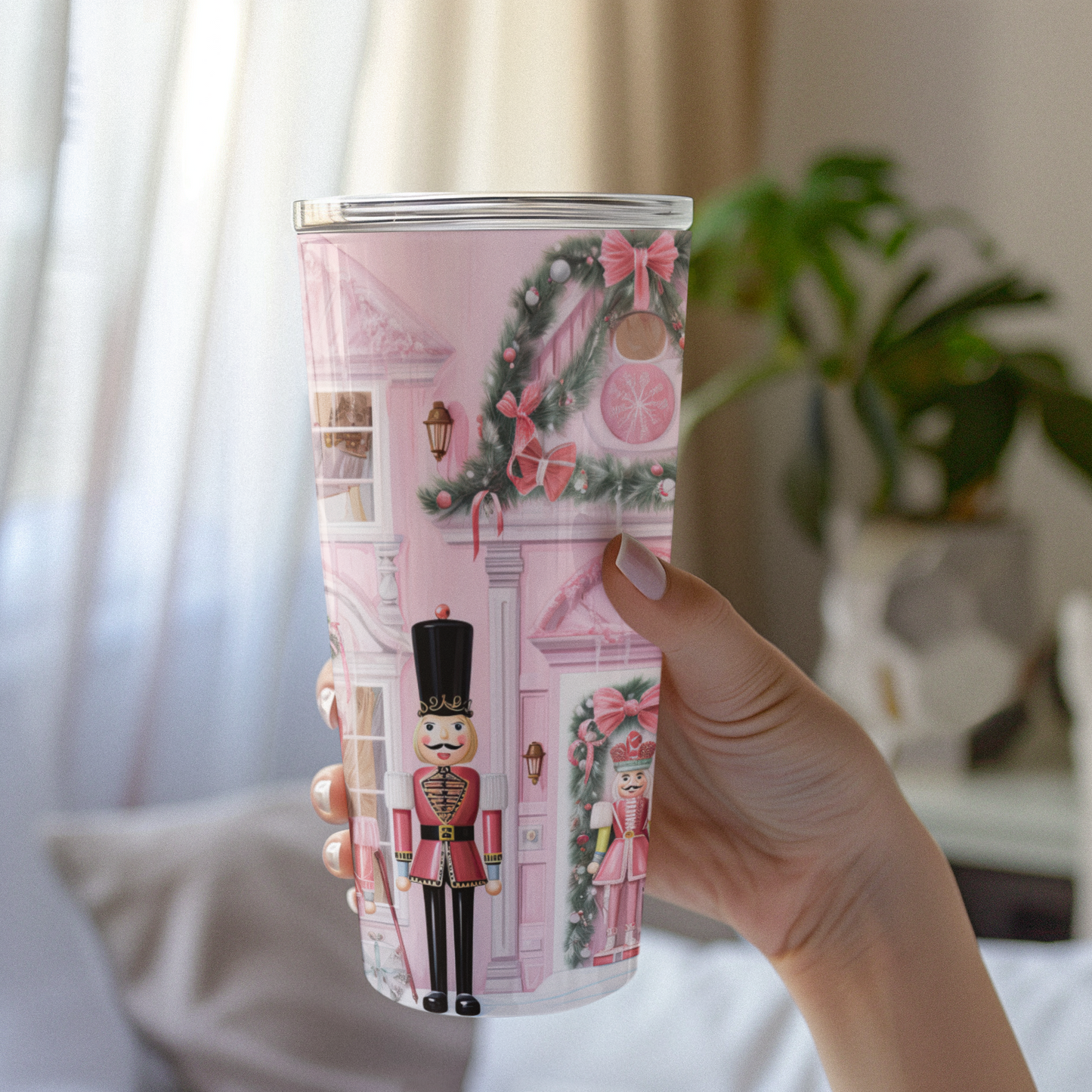 Tumbler 20oz Pink Christmas Nutcracker Guards